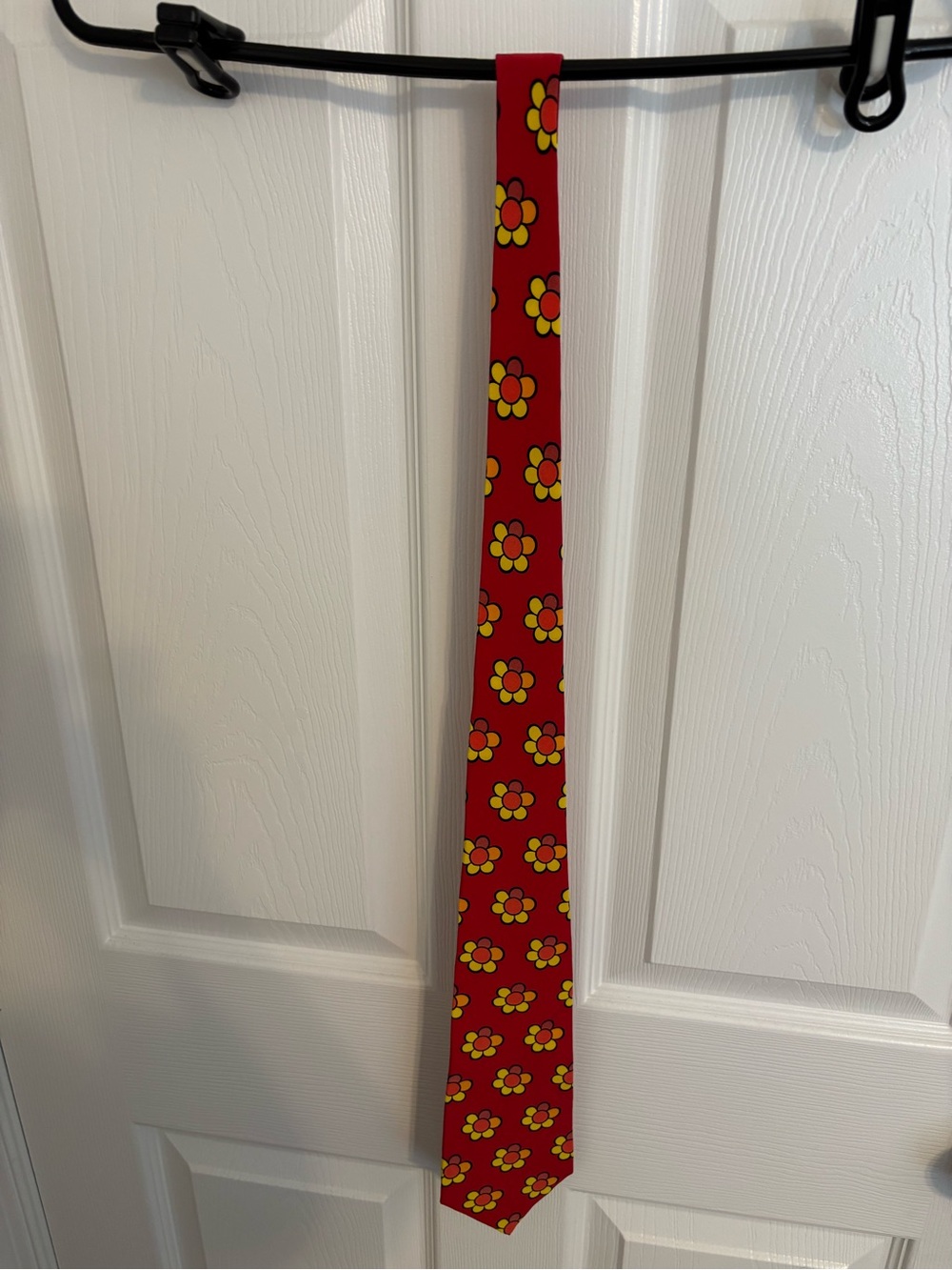ACME Red Floral Tie with Yellow Accents